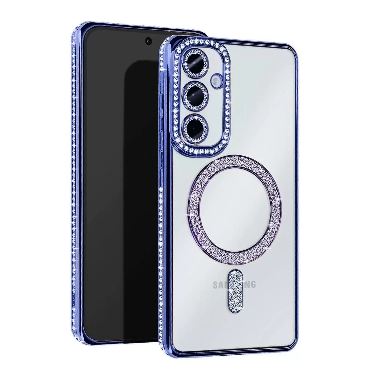 Newface Samsung Galaxy A55 5G Joke Simli Magneticsafe Kılıf - Mavi
