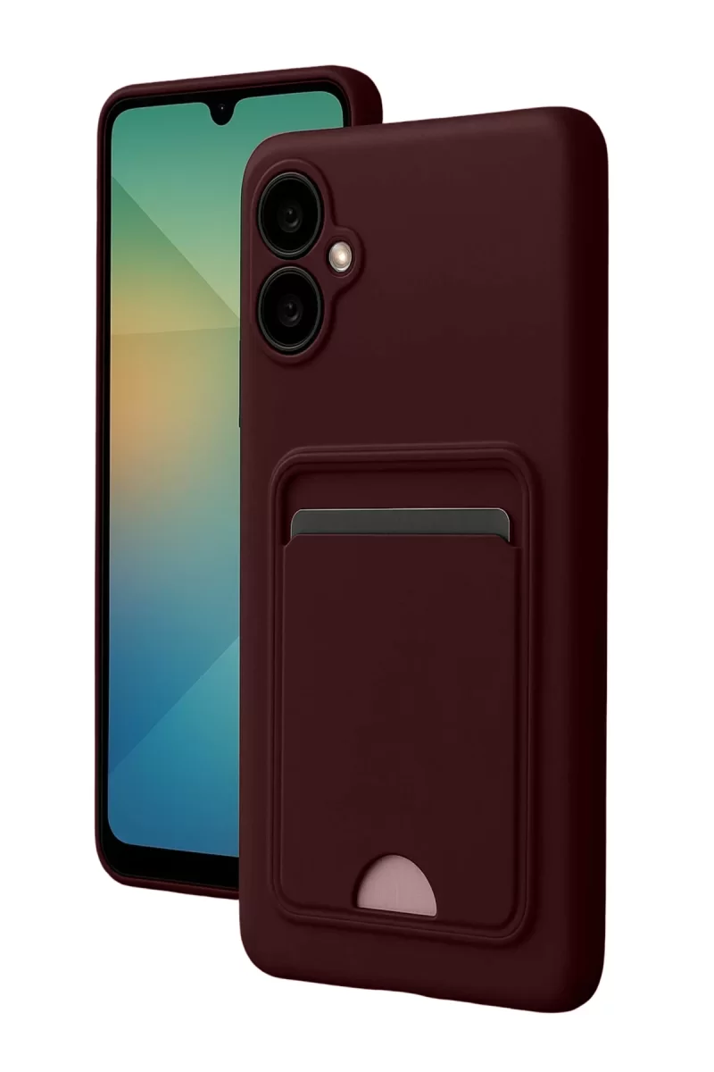 Newface Samsung Galaxy A07 4G Kelvin Kartvizitli Silikon - Bordo