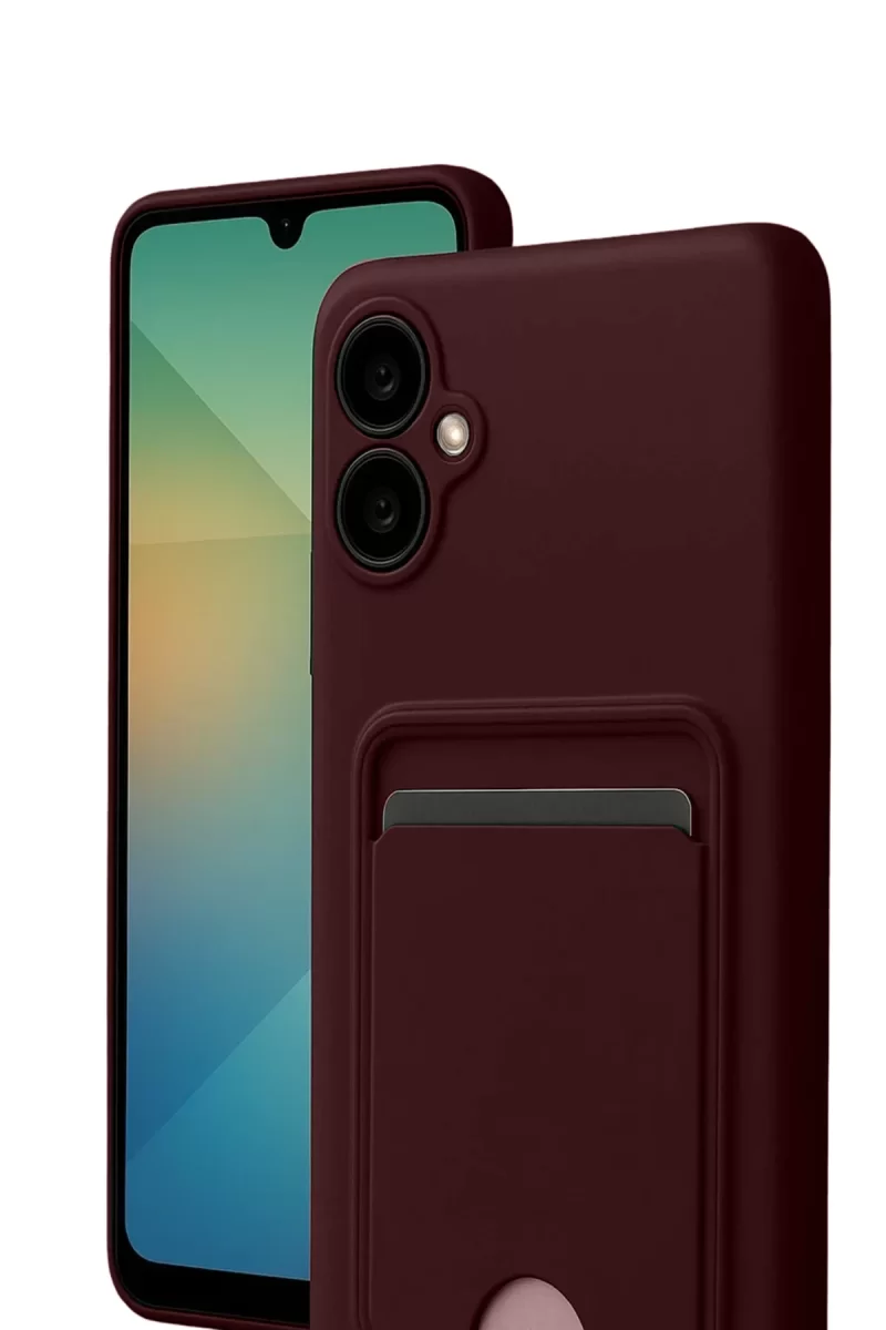 Newface Samsung Galaxy A07 4G Kelvin Kartvizitli Silikon - Bordo