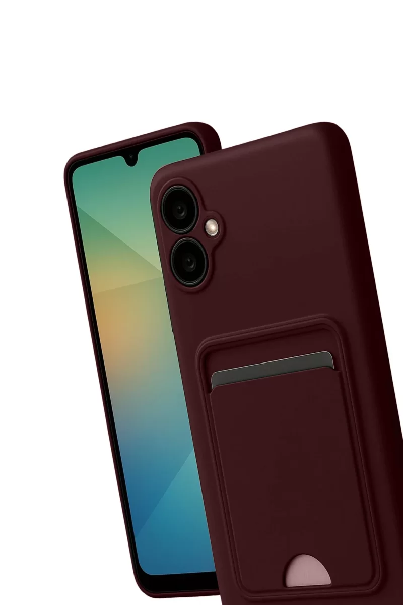 Newface Samsung Galaxy A07 4G Kelvin Kartvizitli Silikon - Bordo