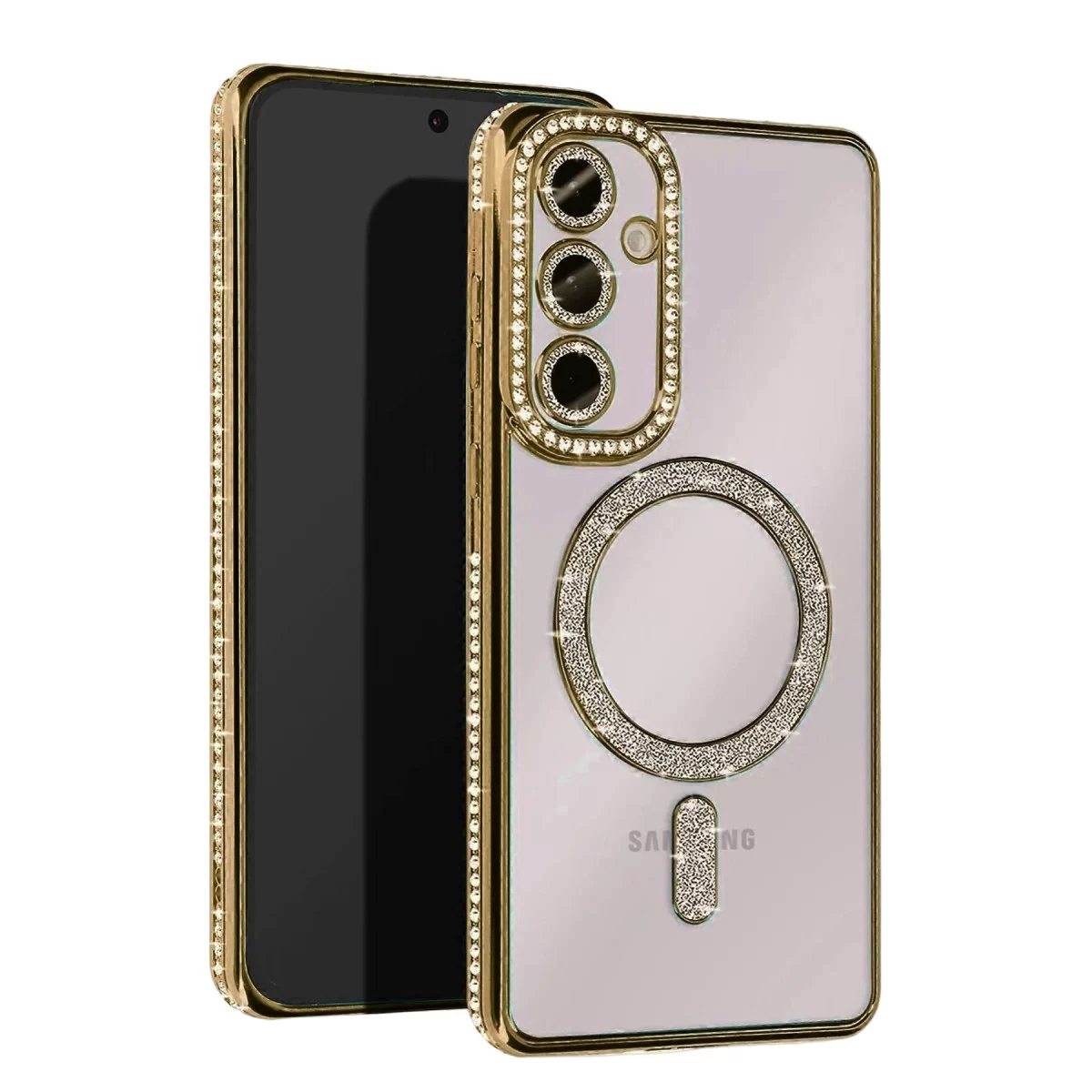 Newface Samsung Galaxy A36 Joke Simli Magneticsafe Kılıf - Gold