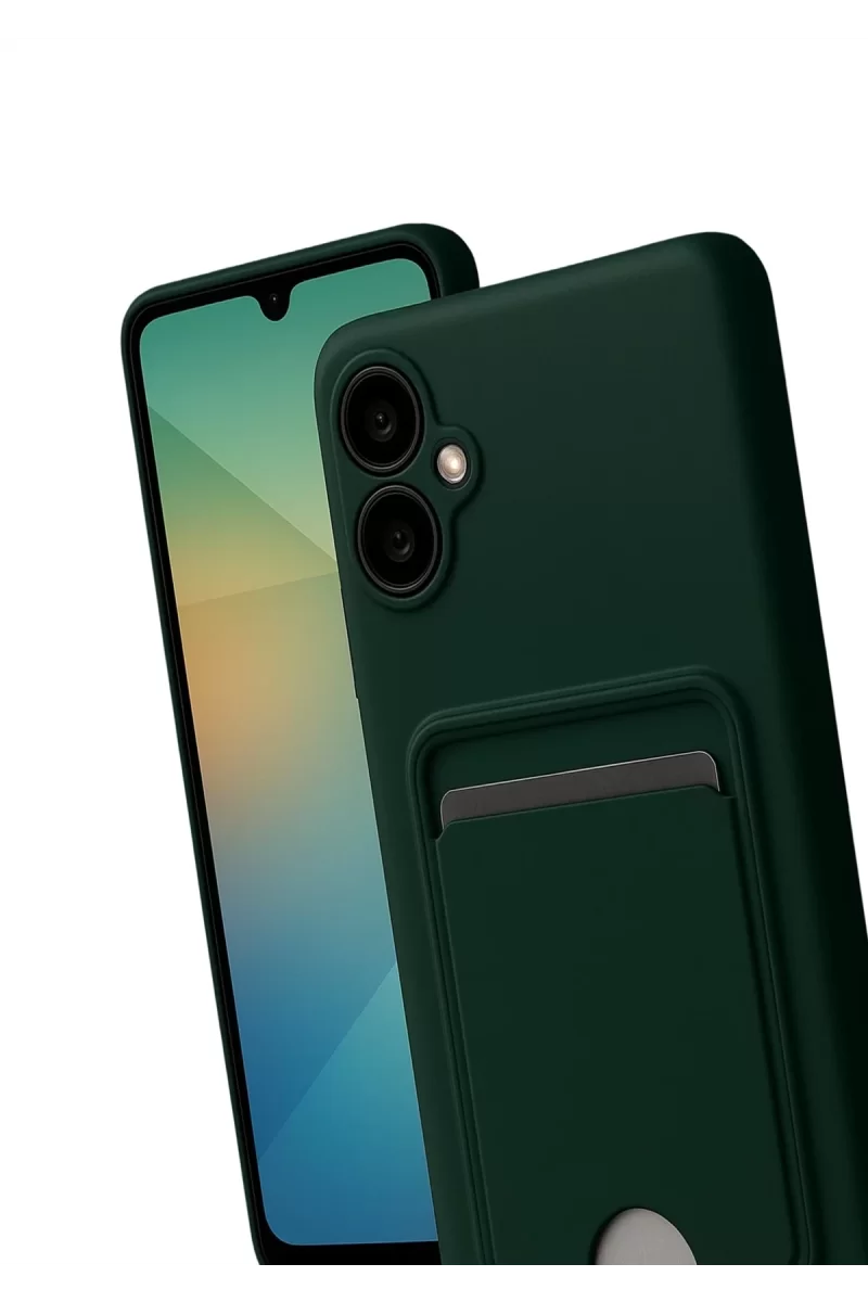 Newface Samsung Galaxy A07 4G Kelvin Kartvizitli Silikon - Koyu Yeşil