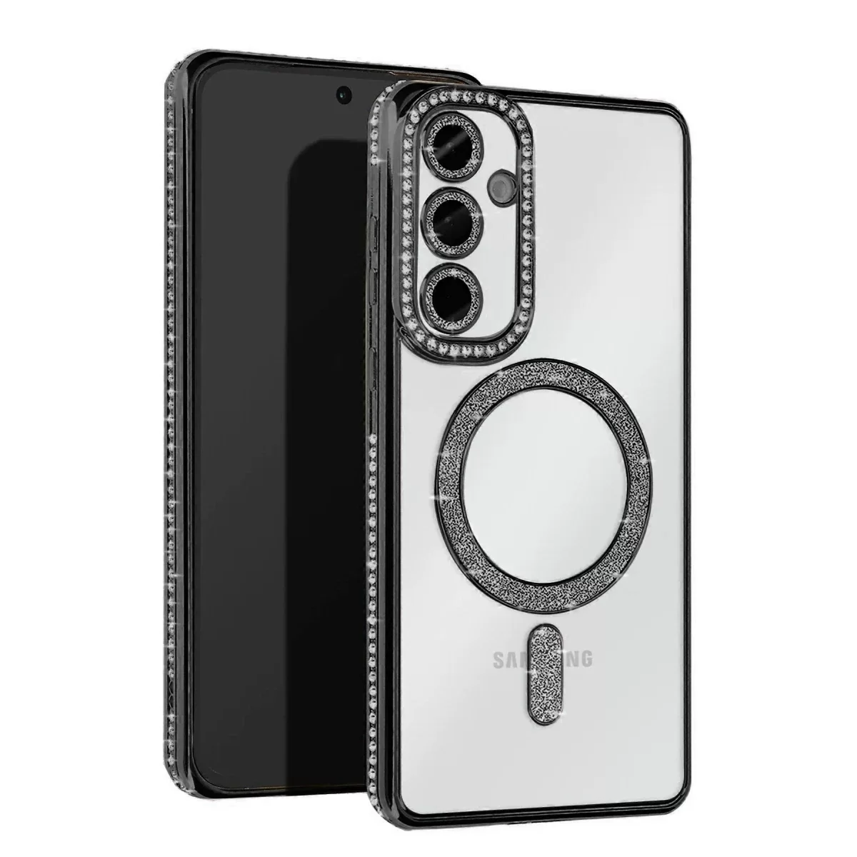 Newface Samsung Galaxy A55 5G Joke Simli Magneticsafe Kılıf - Siyah