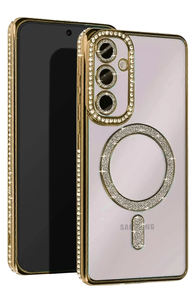 Newface Samsung Galaxy S23 FE Joke Simli Magneticsafe Kılıf - Gold