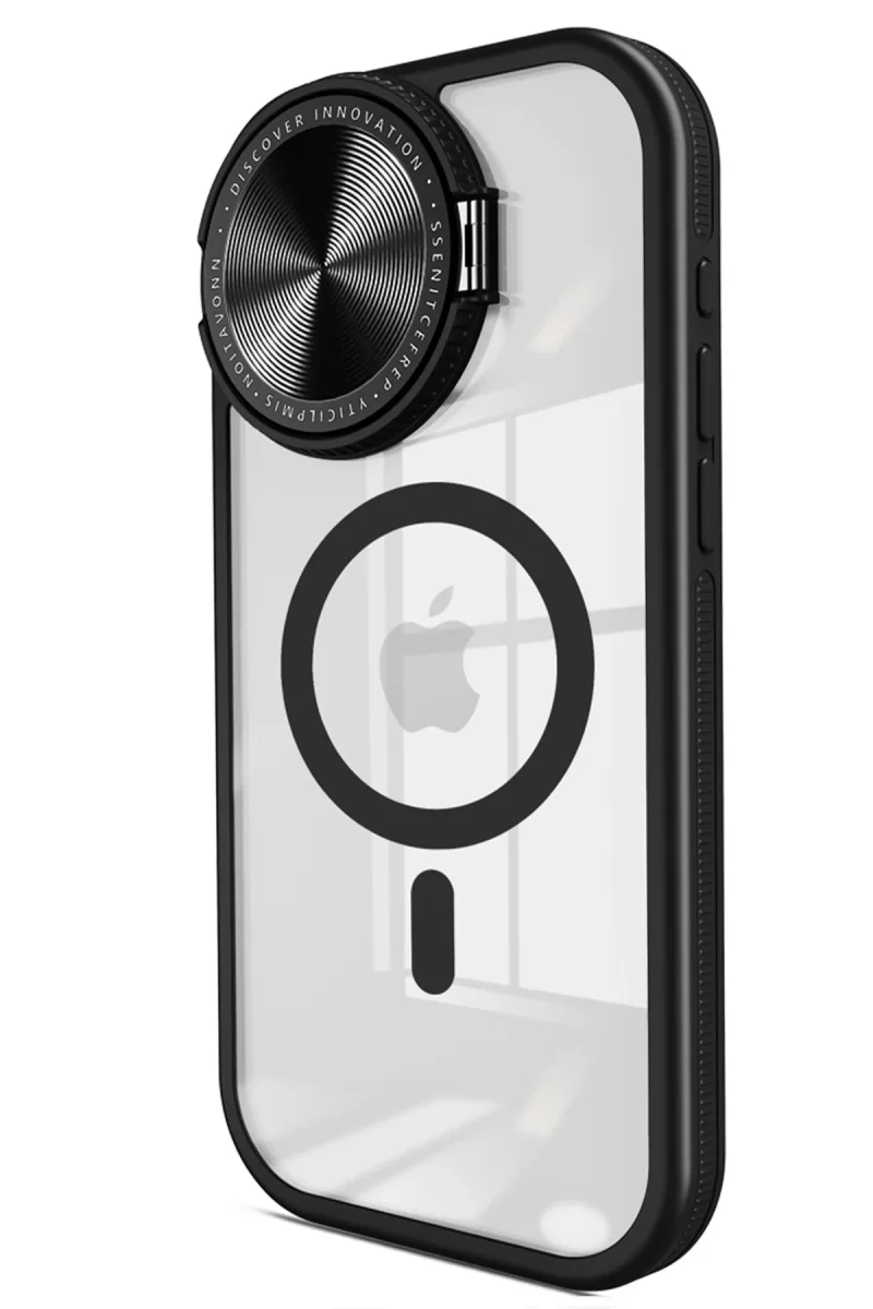 Newface Apple iPhone 11 Kılıf Teleskop Lens Magsafe Silikon Kapak - Siyah