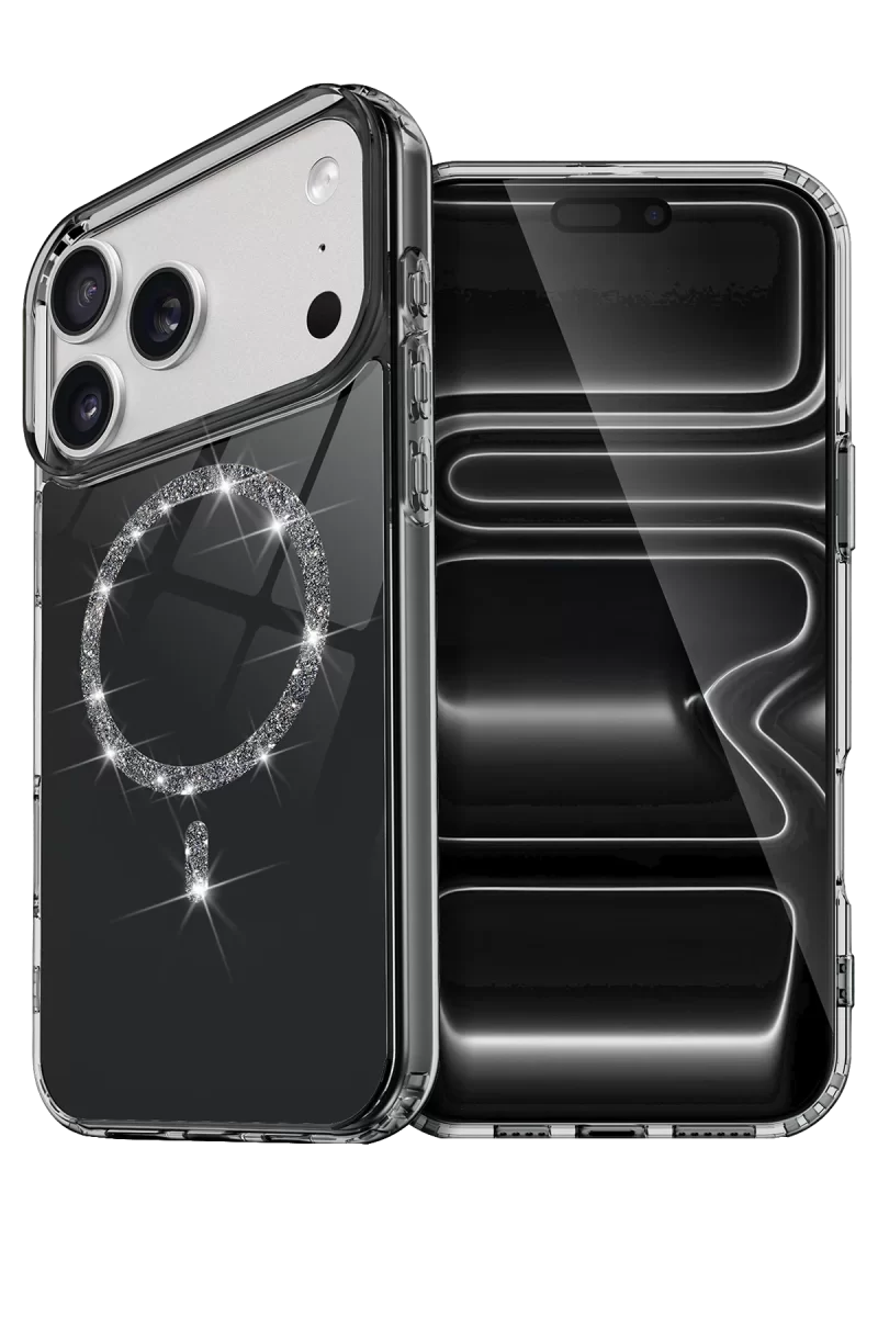Newface Apple iPhone 17 Pro Live Diamond Magsafe Kapak - Siyah