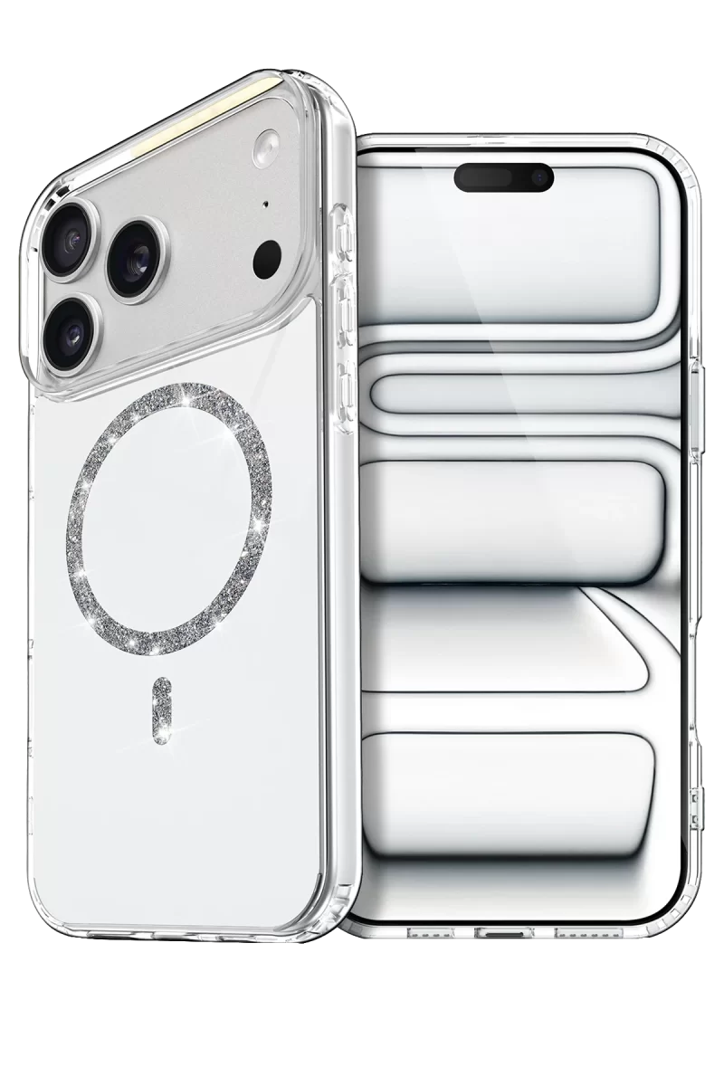 Newface Apple iPhone 17 Pro Live Diamond Magsafe Kapak - Şeffaf