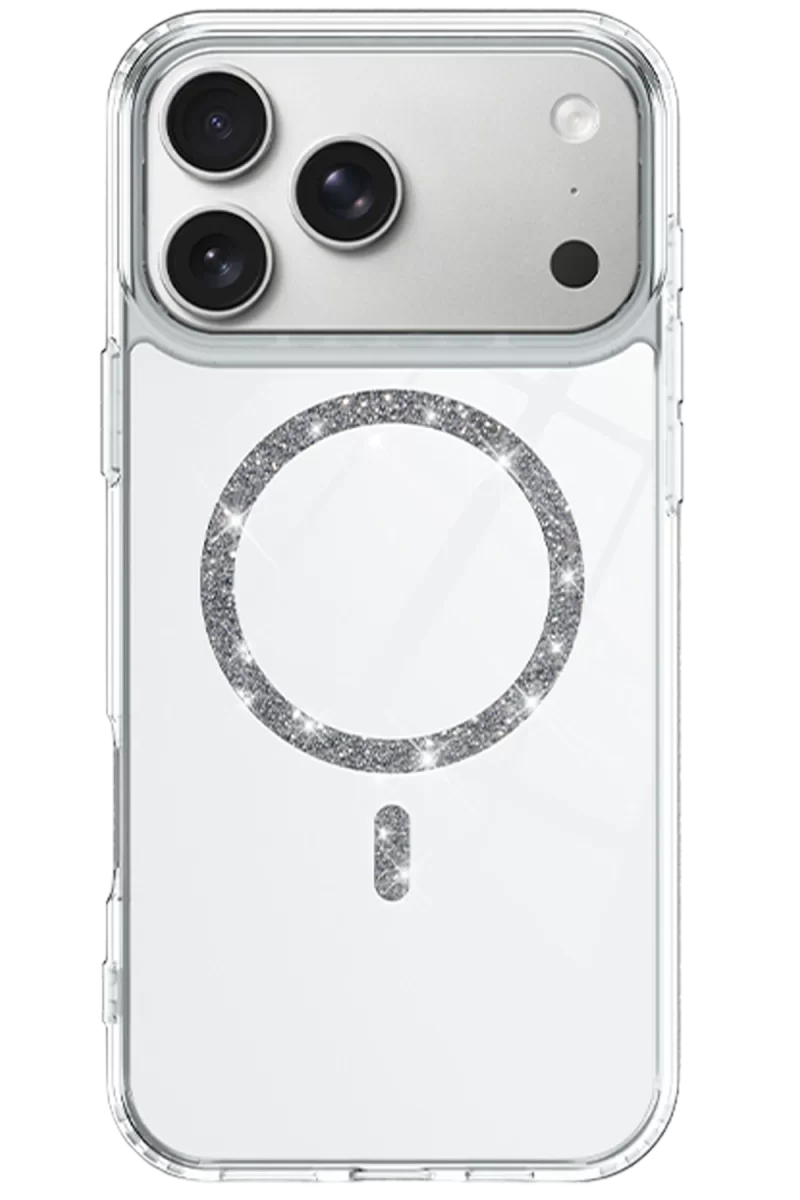 Newface Apple iPhone 17 Pro Live Diamond Magsafe Kapak - Şeffaf