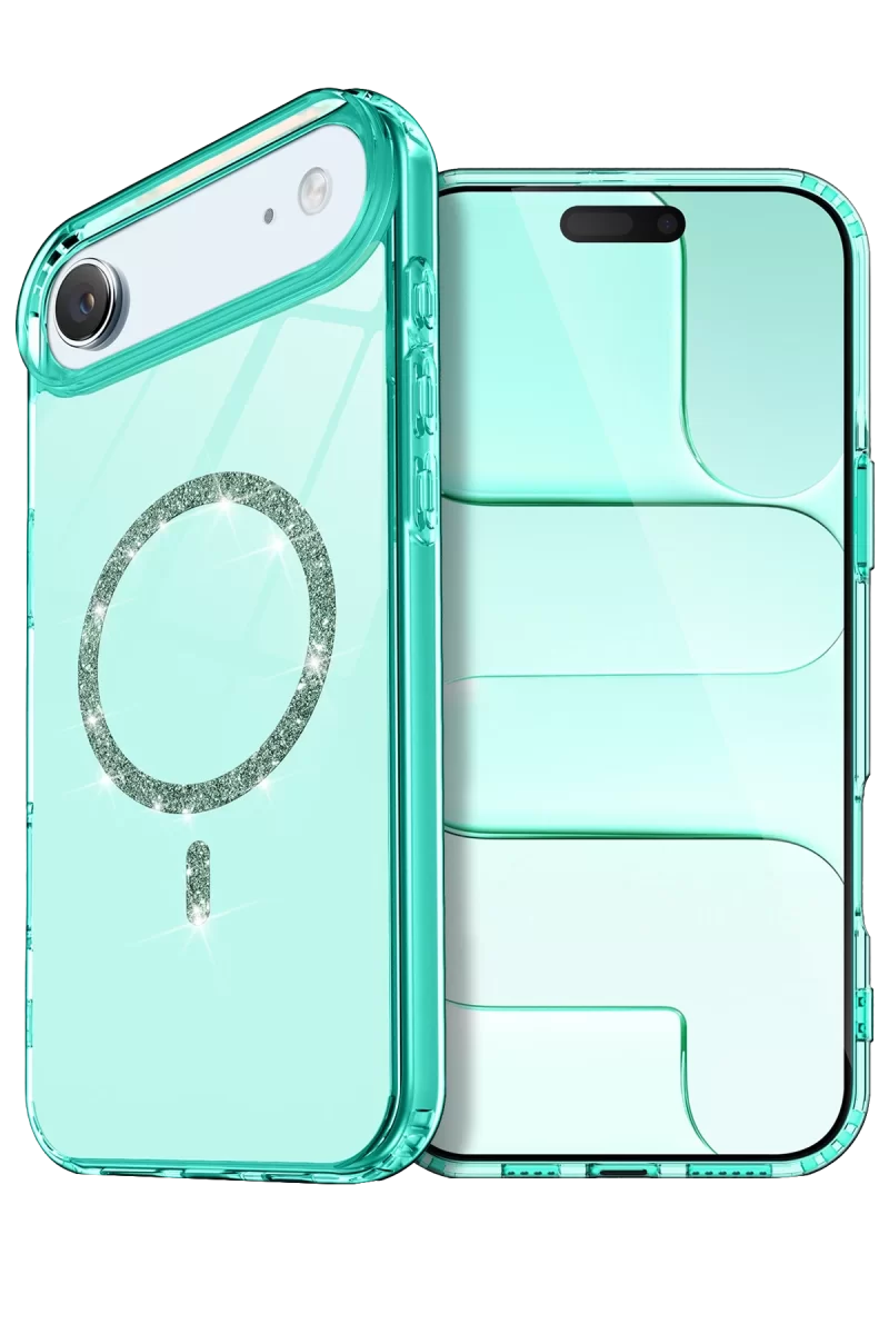 Newface Apple iPhone 17 Air Live Diamond Magsafe Kapak - Yeşil