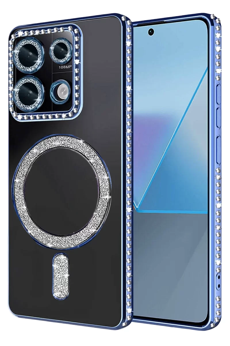 Newface Xiaomi Redmi Note 13 Pro 4G Joke Simli Magneticsafe Kılıf - Mavi