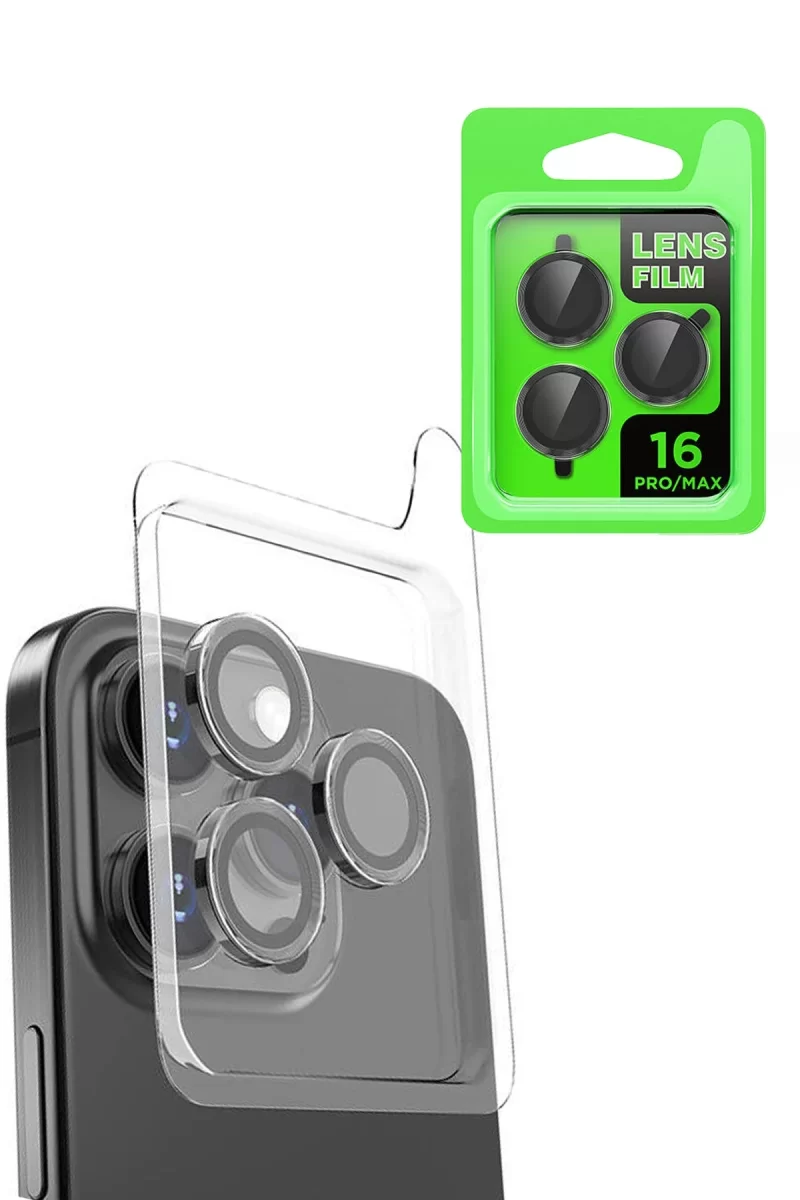Newface Apple iPhone 16 Pro Raze Metal Kamera Lens - Siyah