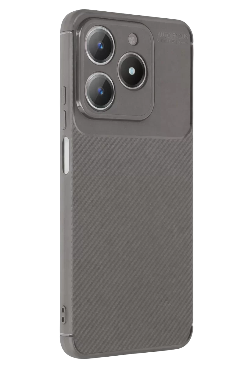 Newface Realme C61 Kılıf Auto Focus Karbon Kapak - Gri