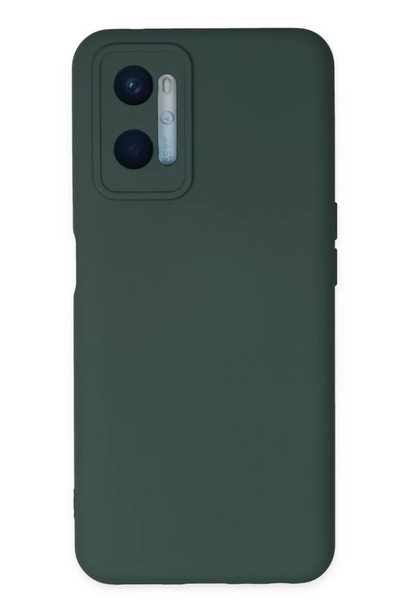 Newface Oppo A96 Kılıf Nano içi Kadife Silikon - Koyu Yeşil