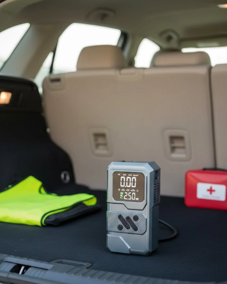 12.000 mAh Akü Takviye Destekli LED Işıklı Araç Kompresörü