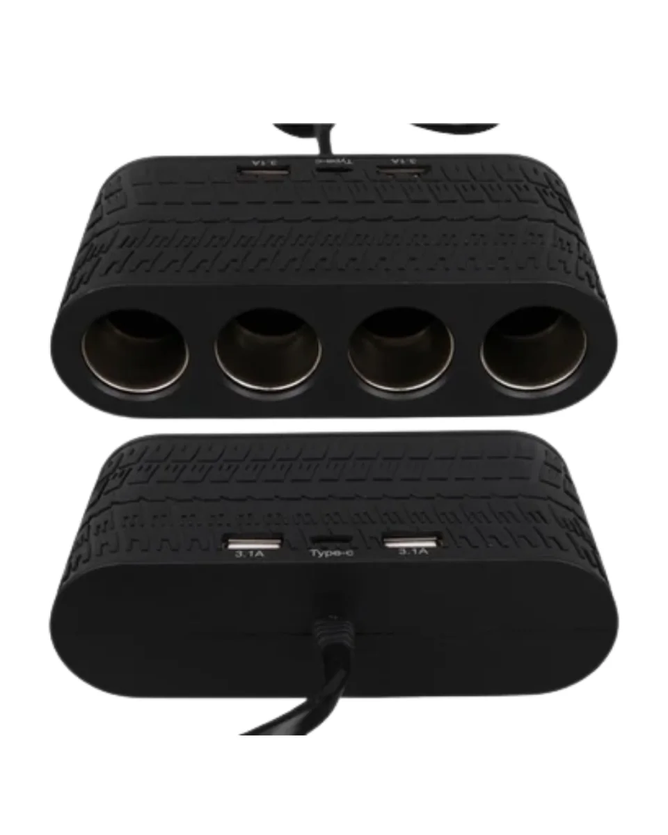 Araç İçi Güç Dağıtıcı 4 Çakmaklık 2 USB 1 Type C Şarj Ünitesi