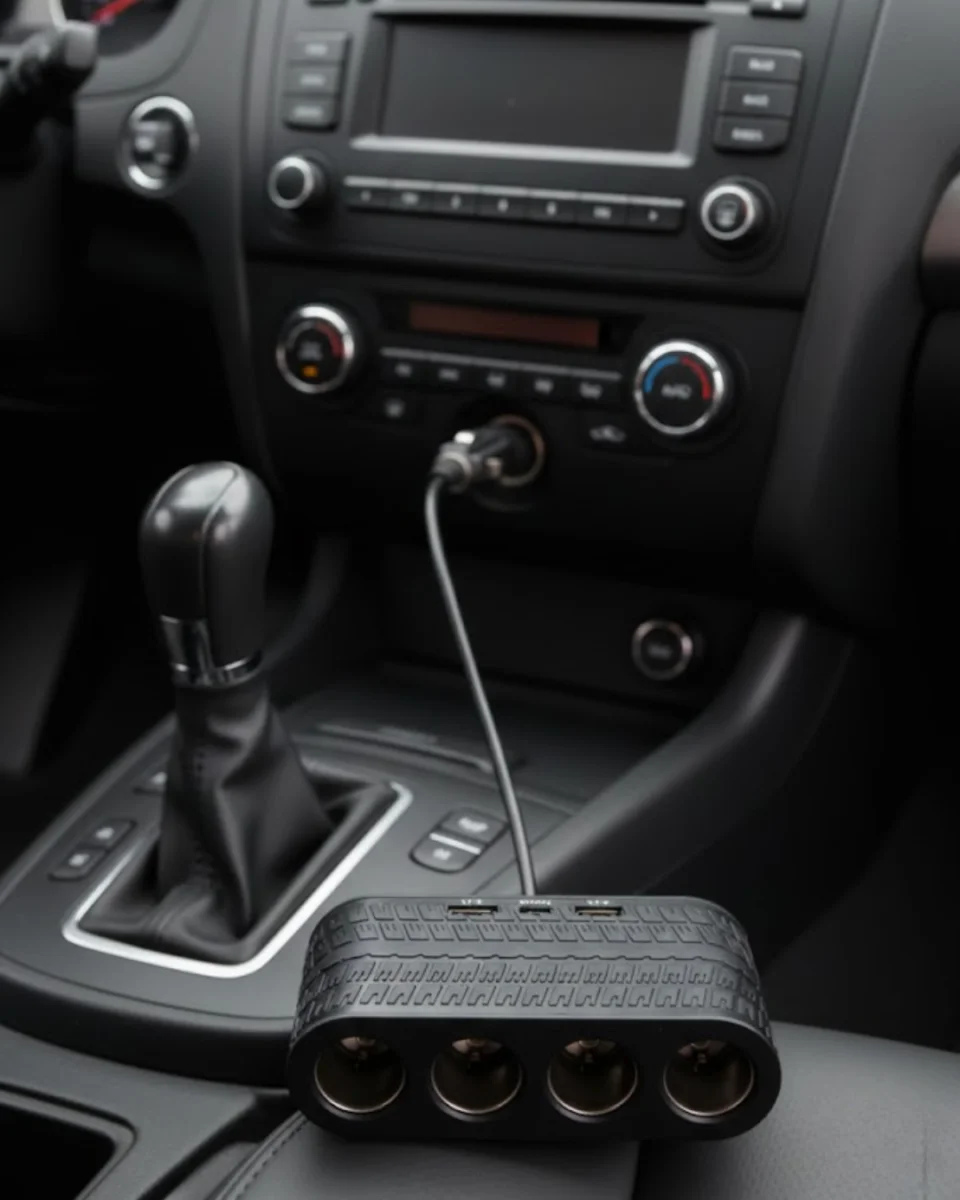 Araçlar İçin 4’lü Çakmak Çoklayıcı Type C USB ve Koruma Sistemli