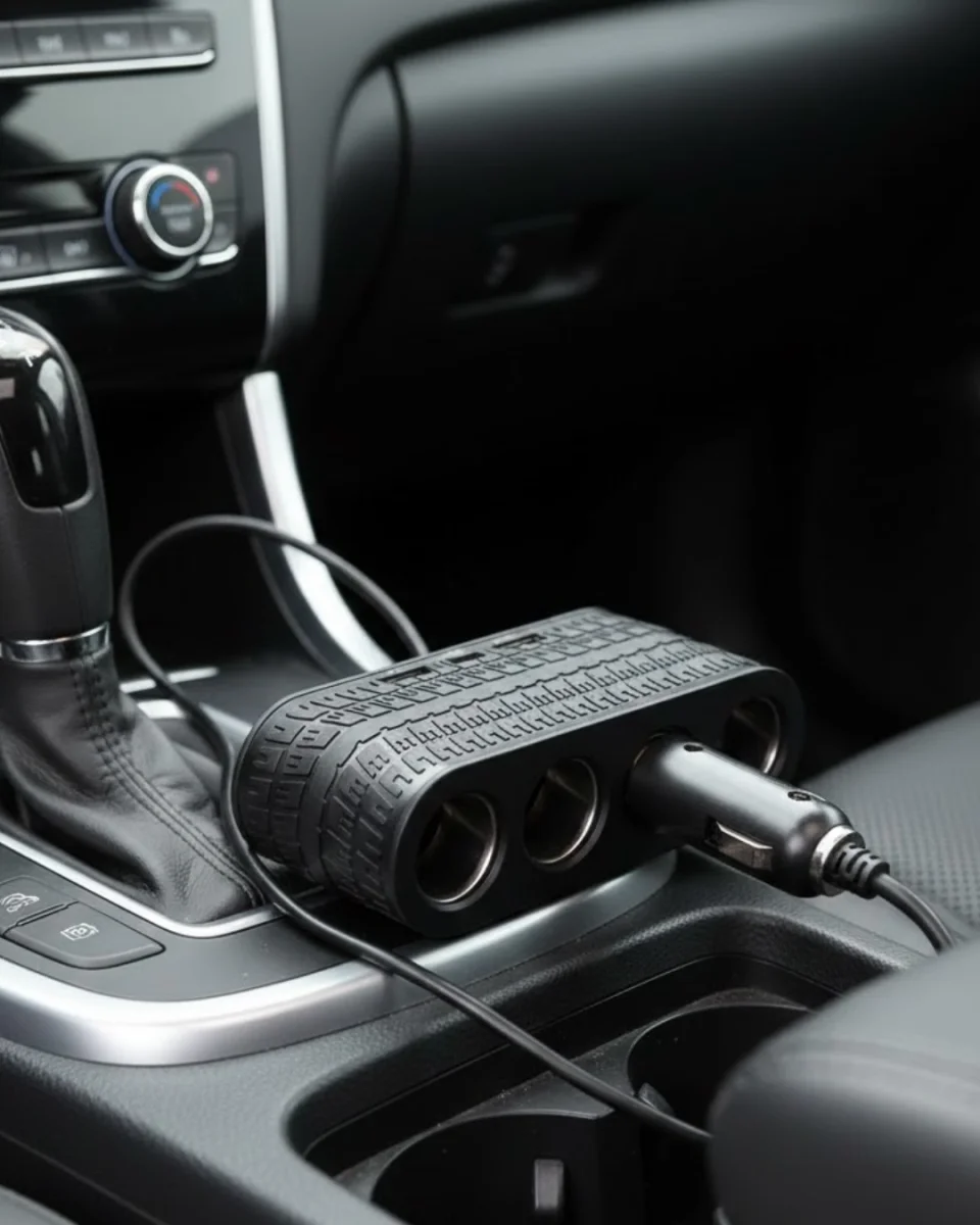 Araç Çakmak Çoklayıcı 4 Çıkışlı 2 USB ve Type C Girişli Çok Fonksiyonlu Şarj Ünitesi
