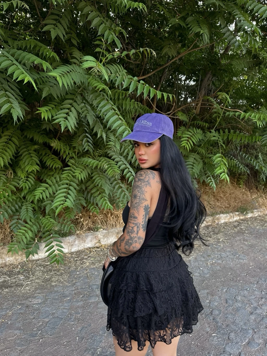 Kadın Dentel Şortlu Etek - Siyah