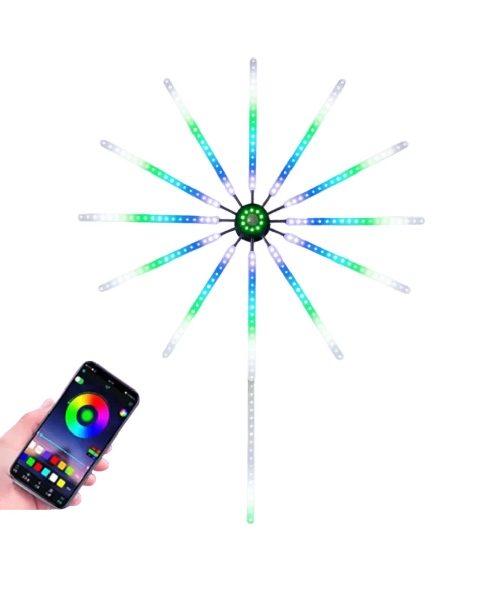 RGB LED Duvar Dekoru Sökülebilir Kollu Havai Fişek Işık Sistemi