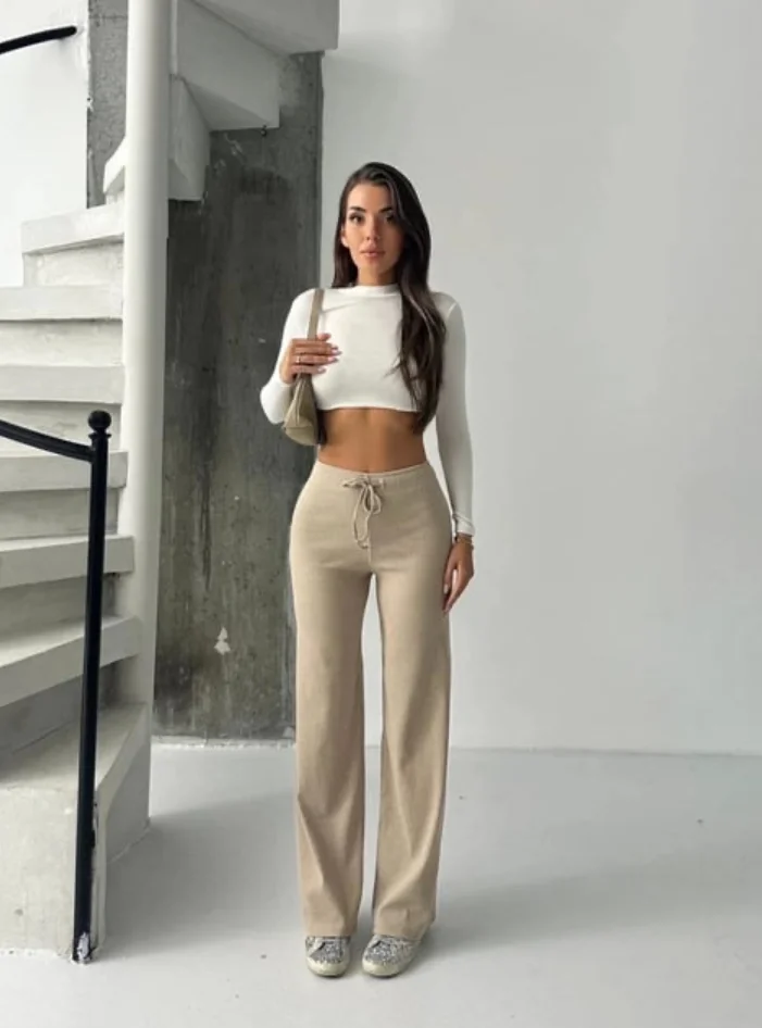 Kadın Modern Bej Pantolon