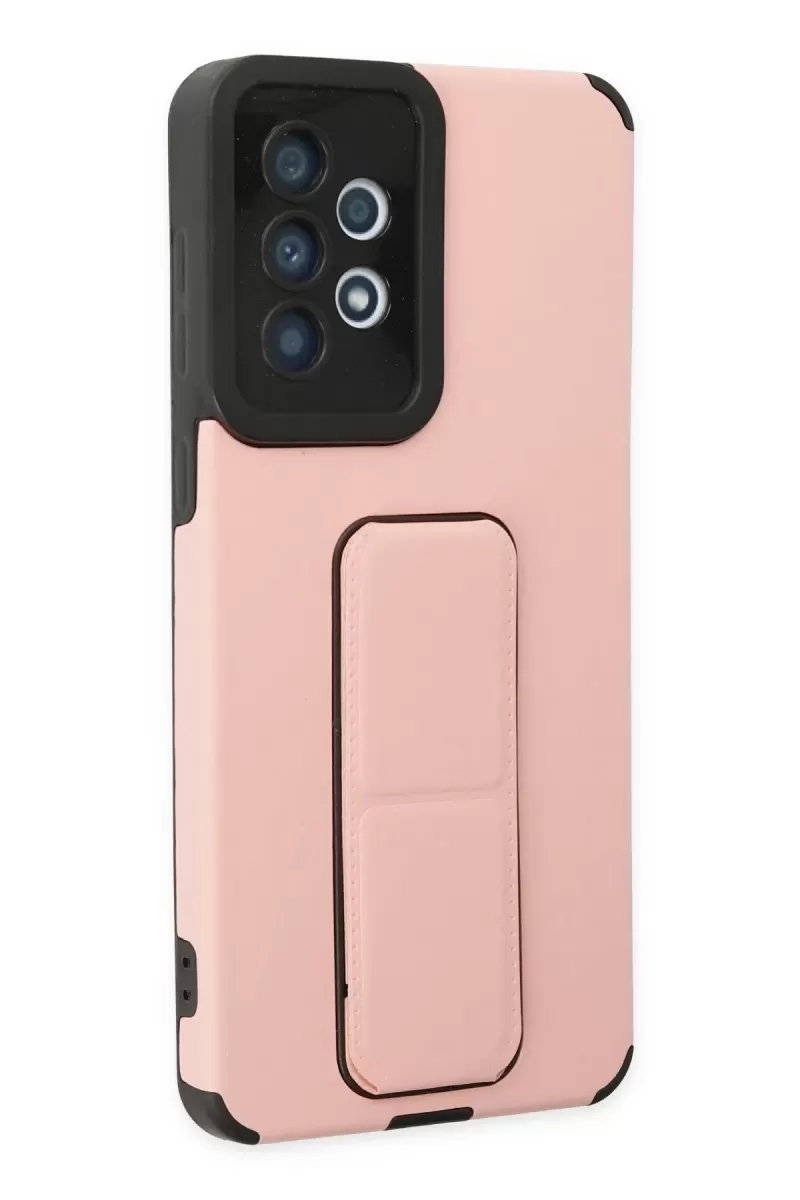 Newface Samsung Galaxy A33 5G Kılıf Mega Standlı Silikon - Pudra