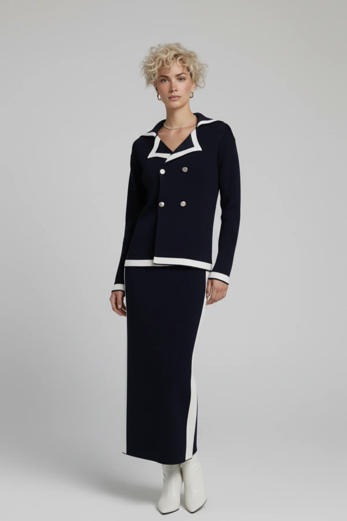 Kadın Triko Ceket Etek İkili Takım