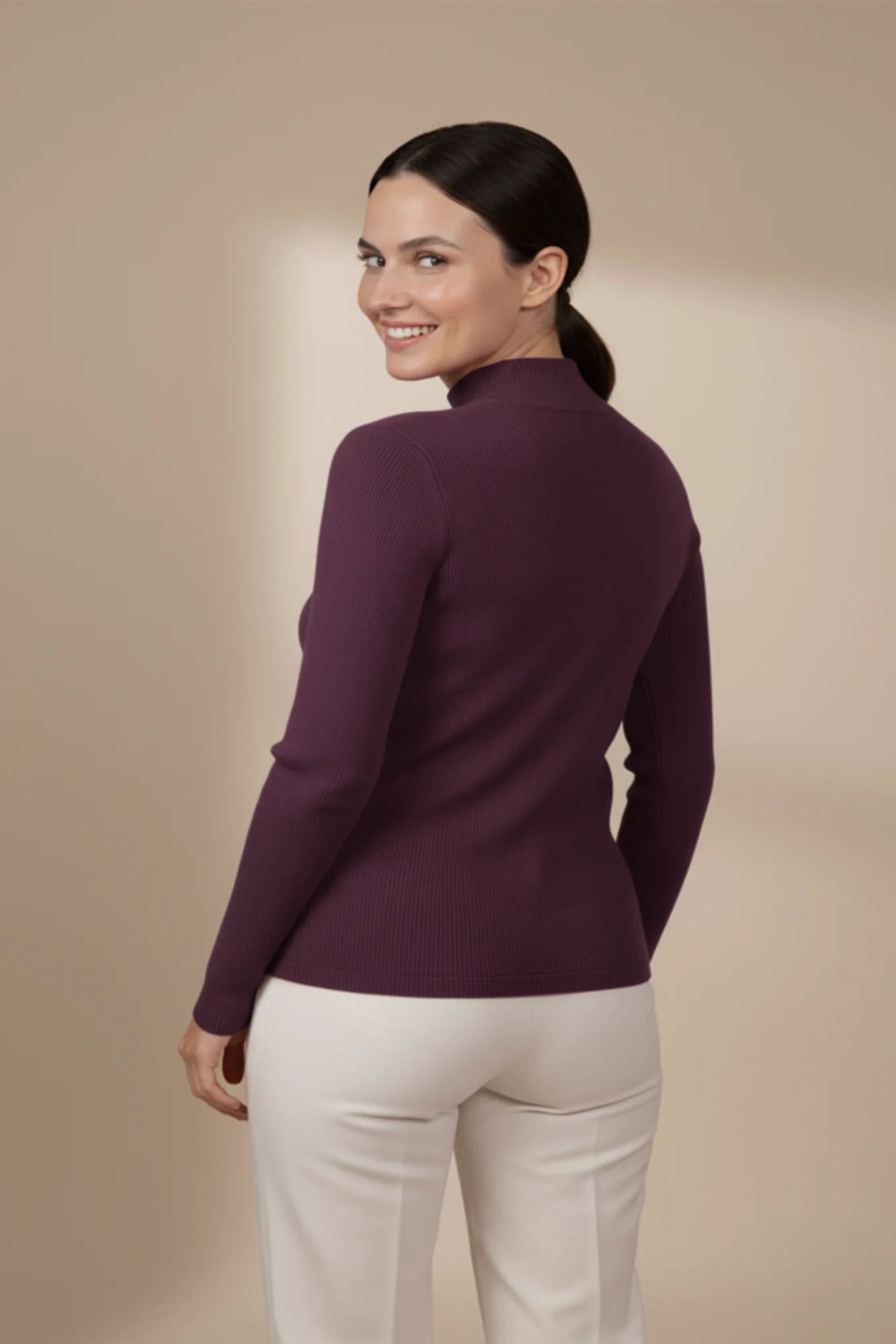 Kadın Mor Balıkçı Yaka Bluz