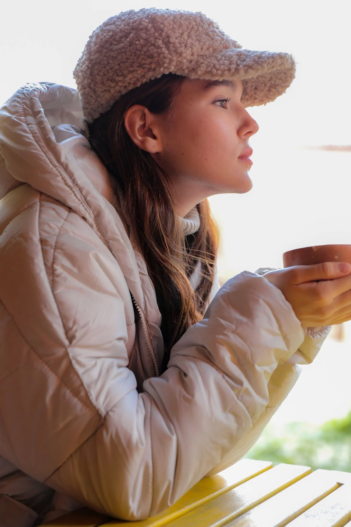 Kapitone Kumaş Fermuarlı Oversize Salaş Kadın Mont