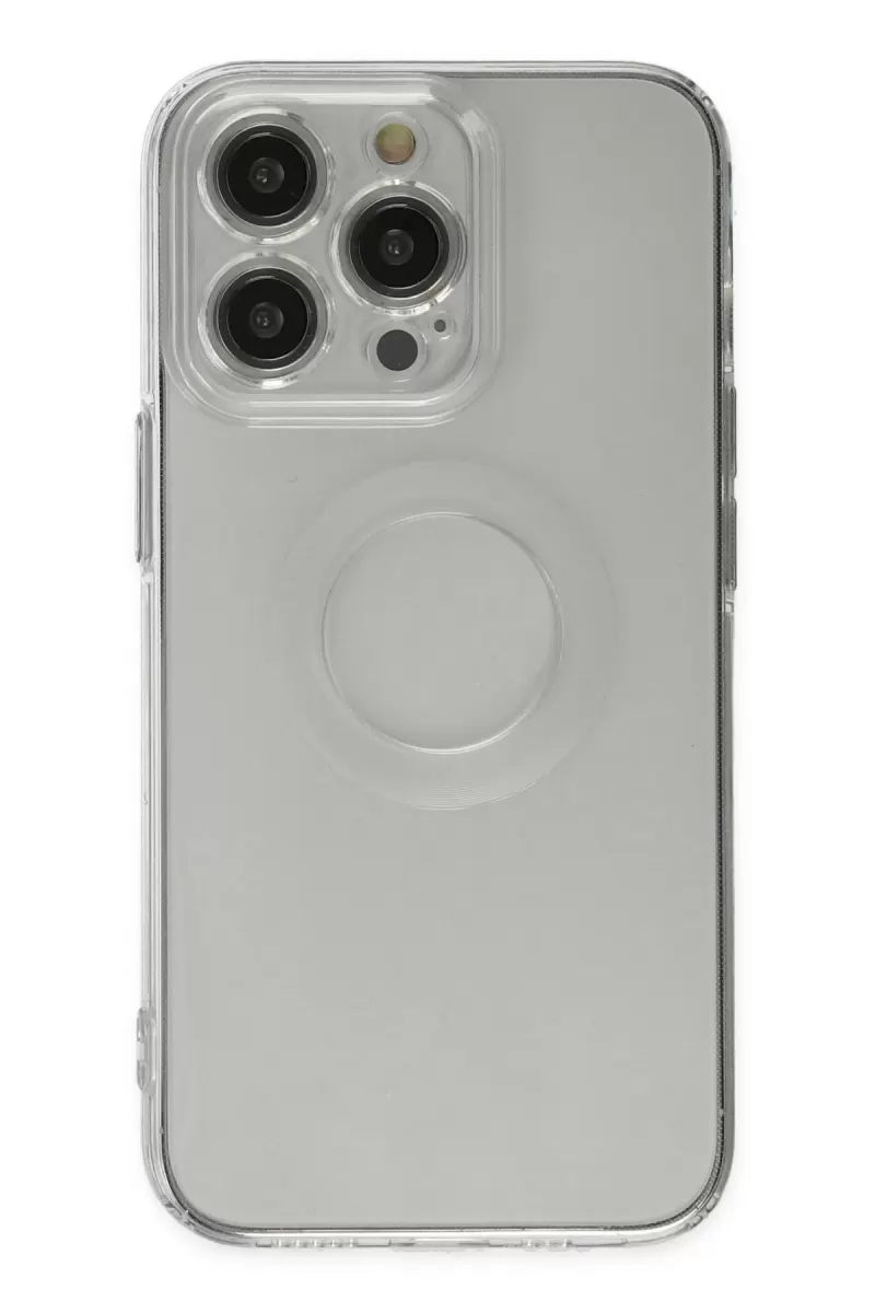 Newface Apple iPhone 14 Pro Kılıf Santa Lens Silikon - Şeffaf