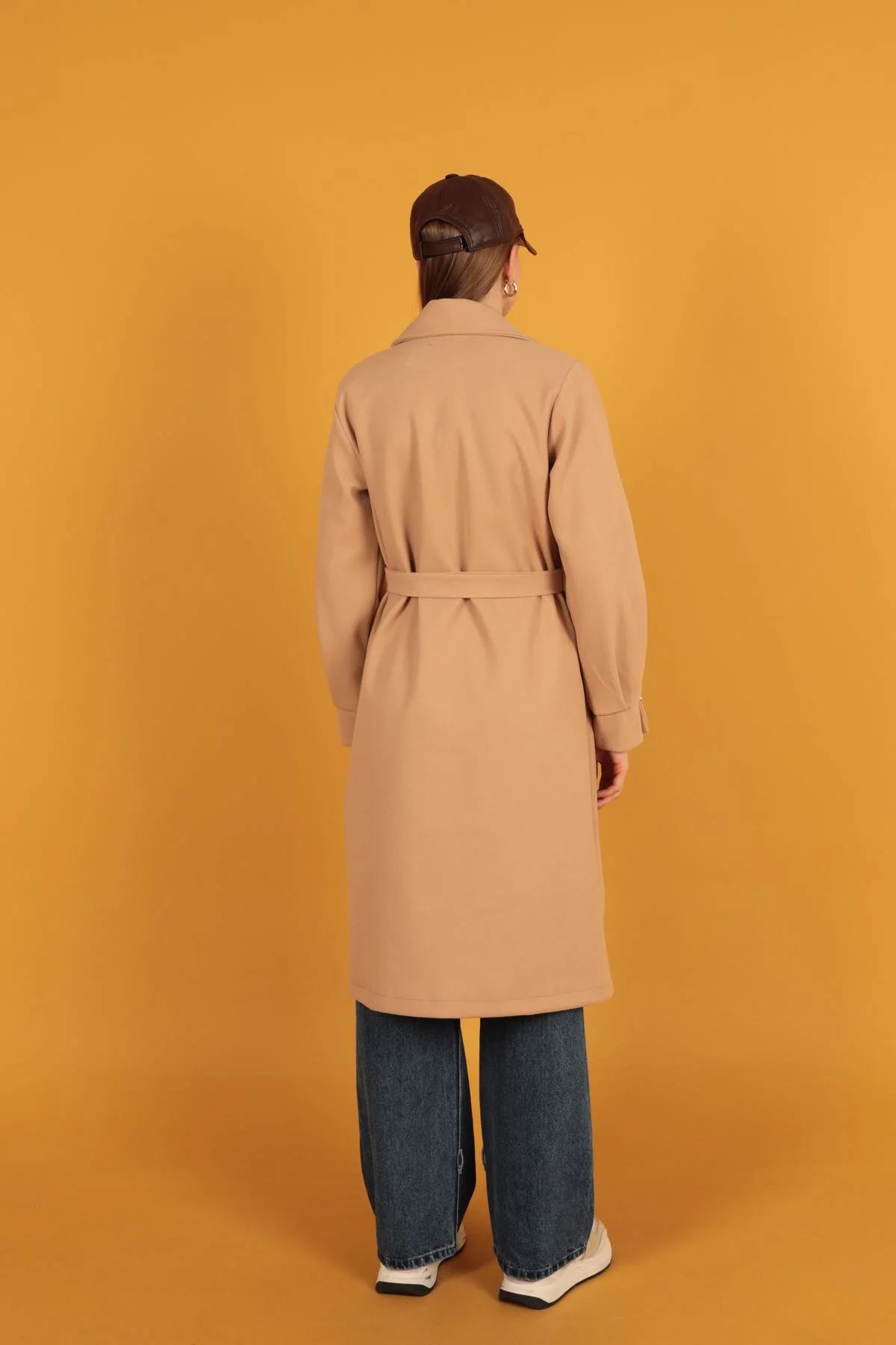 Örme Kaşe Kadın Kaban-Somon