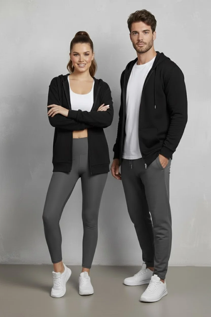 Unisex Siyah Oversize Kalıp 2 İplik Kapüşonlu Fermuarlı Sweatshirt Ceket Hırka