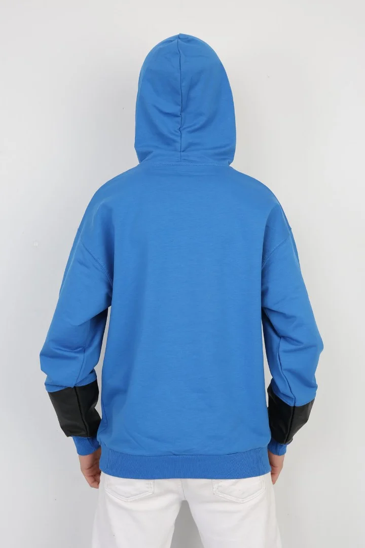 İki İplik Kapşonlu Baskılı Erkek Çocuk Günlük Sweatshirt