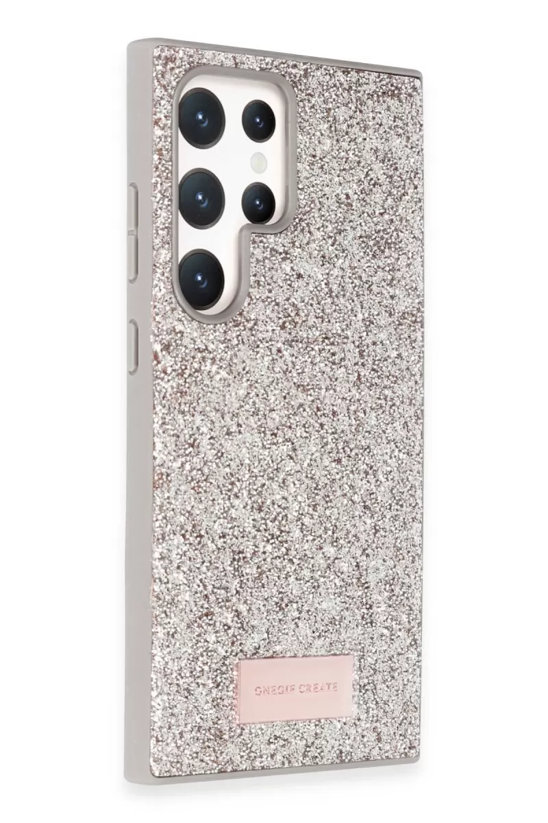 Onegif Samsung Galaxy S24 Ultra Bright Simli Kapak - Gold