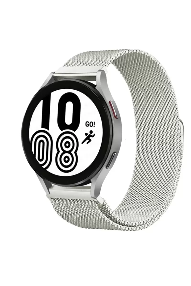 Newface Samsung Galaxy Watch 4 Metal Mıknatıslı Kordon - Gümüş