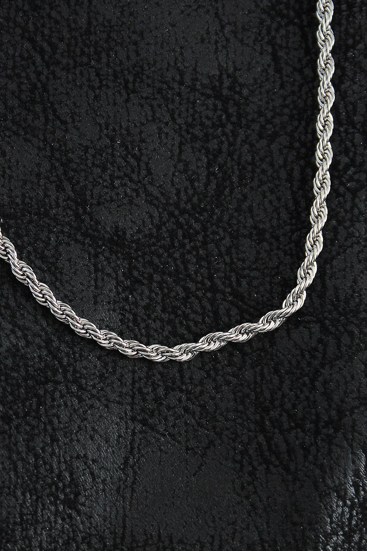 316L Çelik Burgu Zincir Model Gümüş Renk Erkek Kolye