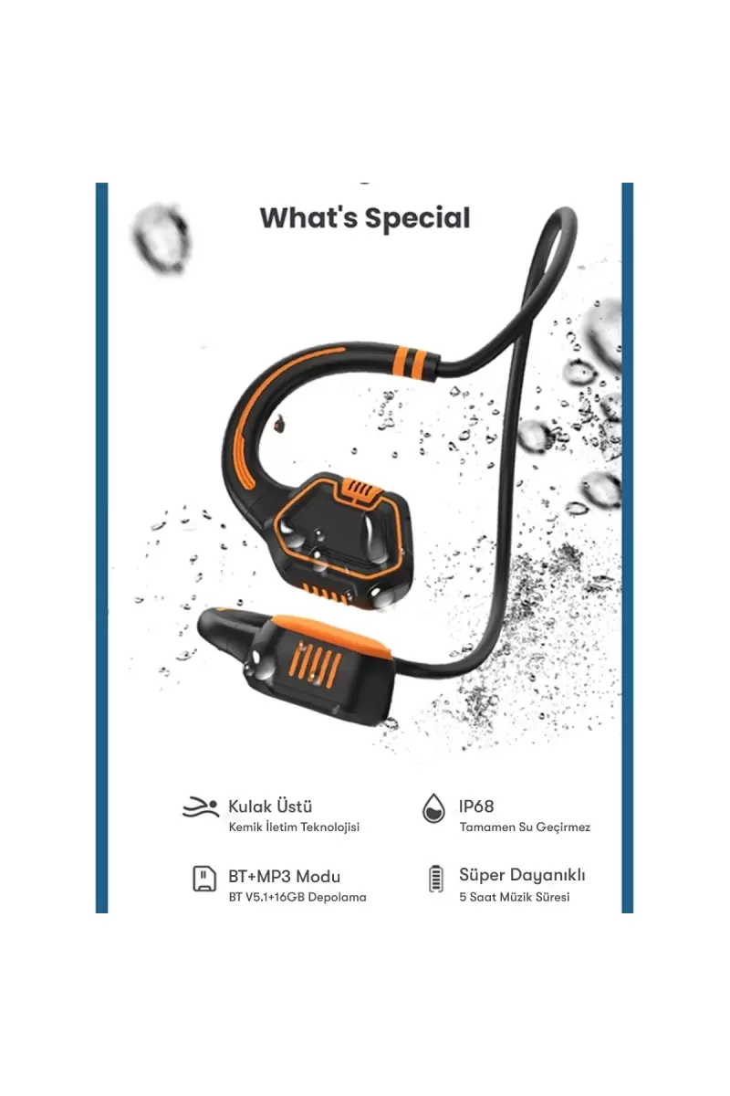 Newface AS9 Suya Dayanıklı Bluetooth Kulaklık - Siyah