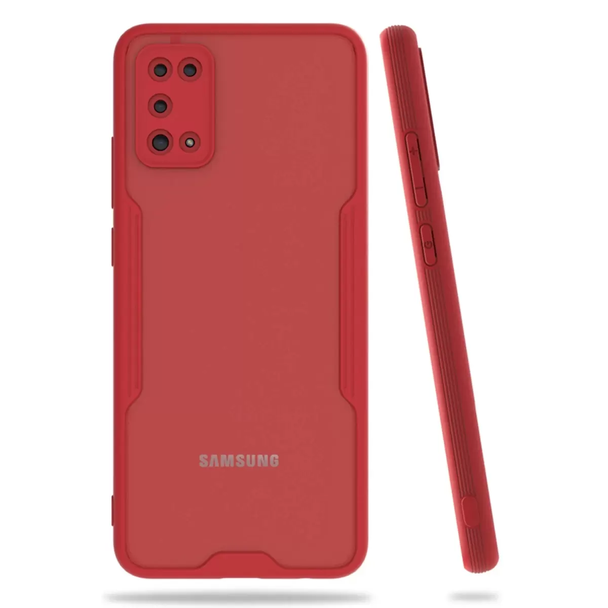 Newface Samsung Galaxy A02S Kılıf Platin Silikon - Kırmızı