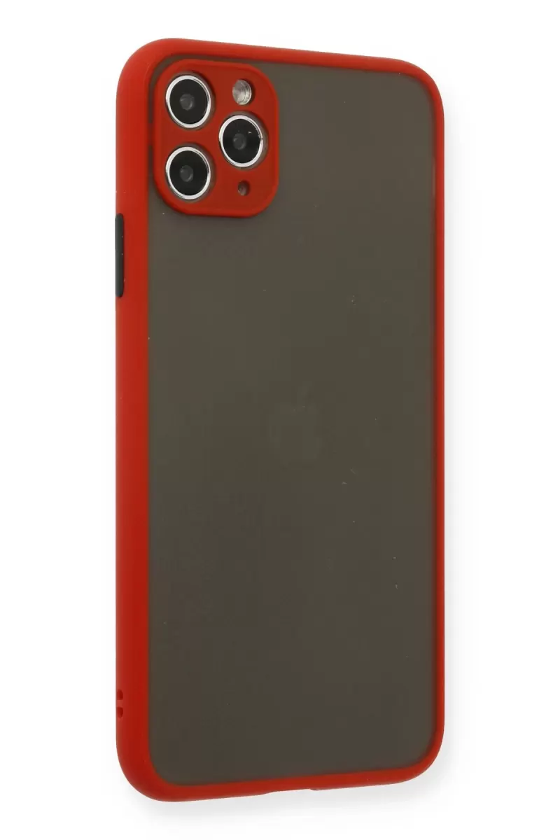 Newface Apple iPhone 11 Pro Max Kılıf Montreal Silikon Kapak - Kırmızı