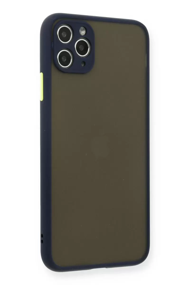 Newface Apple iPhone 11 Pro Max Kılıf Montreal Silikon Kapak - Lacivert