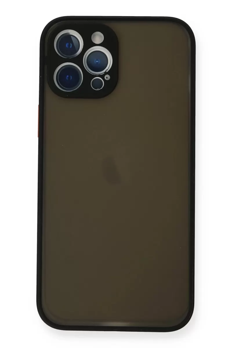 Newface Apple iPhone 12 Pro Max Kılıf Montreal Silikon Kapak - Siyah