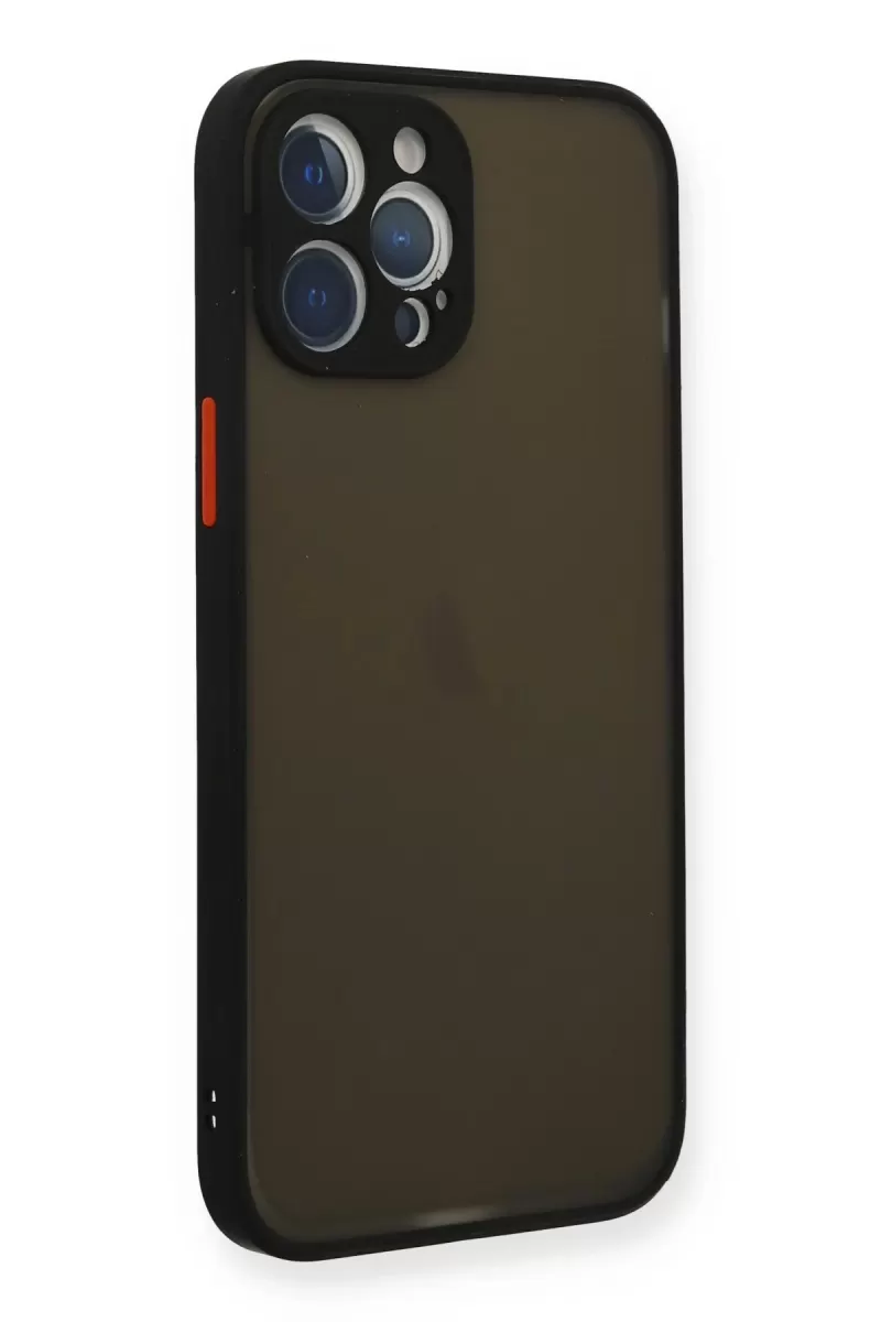 Newface Apple iPhone 12 Pro Max Kılıf Montreal Silikon Kapak - Siyah