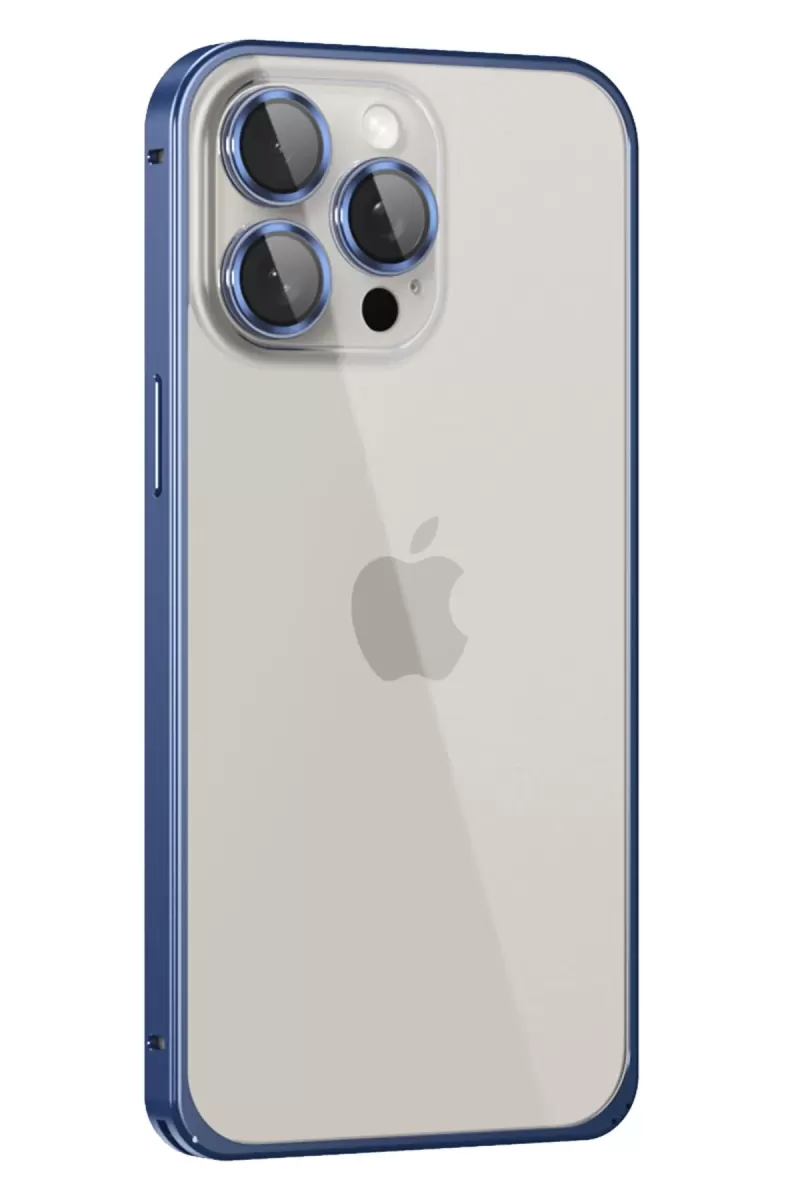 Joko Apple iPhone 15 Pro Metal Bumper Mat Kapak - Lacivert
