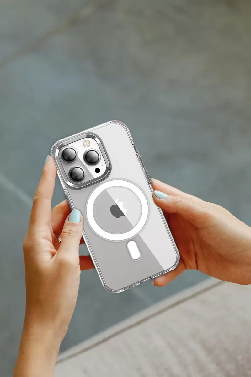 Joko Apple iPhone 15 Pro Kılıf Crystal Magsafe Kapak - Şeffaf