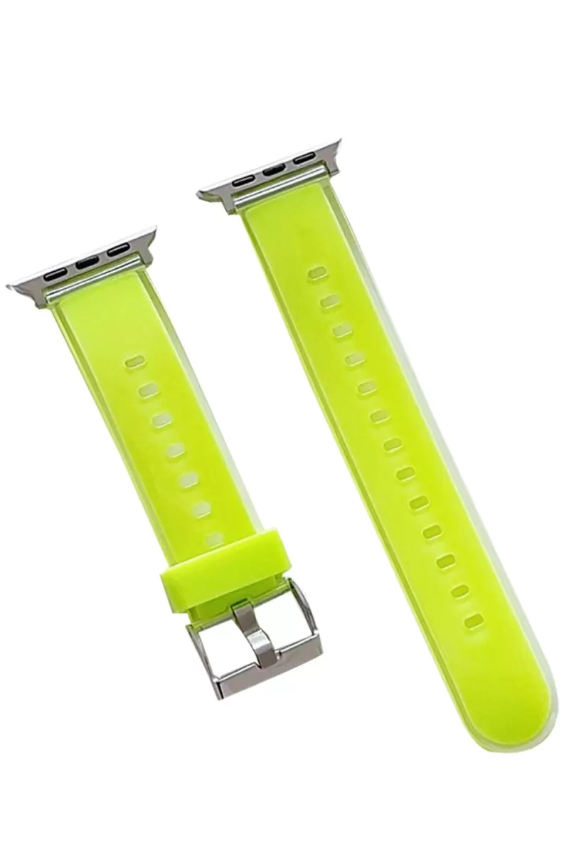 Movenchy Apple Watch 45mm Jelly Silikon Kordon - Yeşil