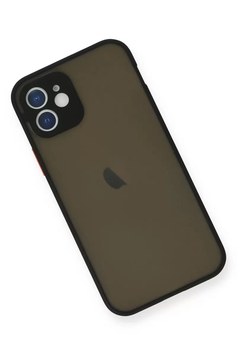 Newface Apple iPhone 12 Mini Kılıf Montreal Silikon Kapak - Siyah