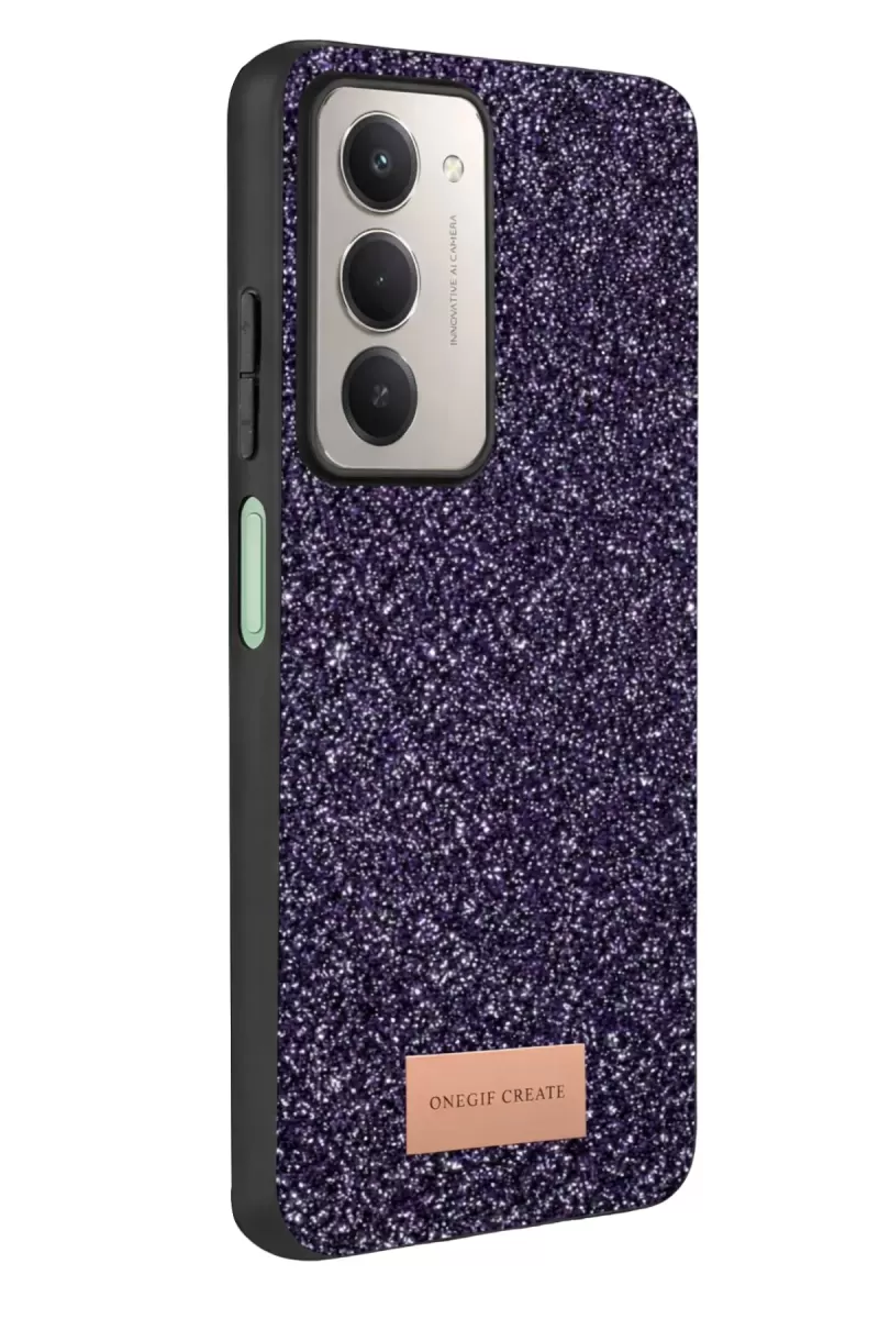 Onegif Xiaomi Redmi 15 4G Bright Simli Kapak - Derin Mor