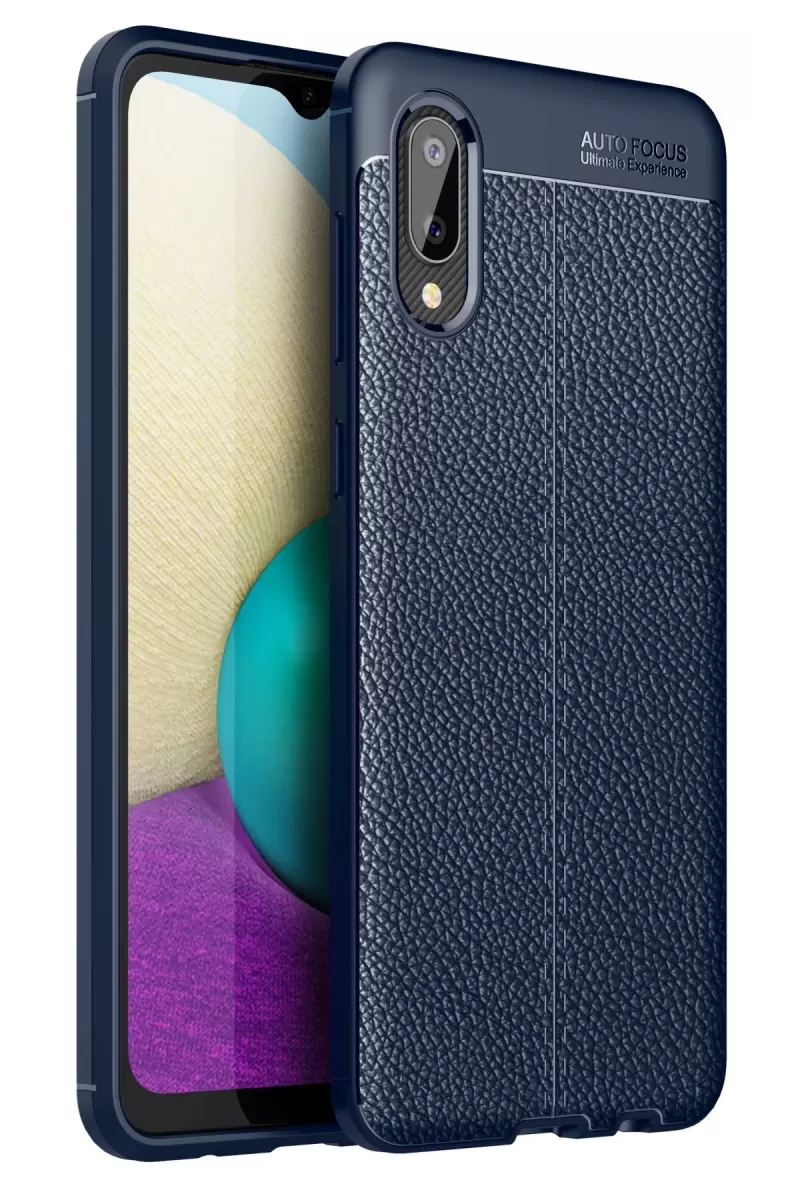 Newface Samsung Galaxy A02 Kılıf Auto Focus Kapak - Lacivert