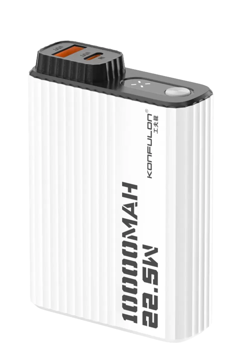Konfulon A40Q 10.000 mAh PD 20W Mini Powerbank - Siyah-Beyaz