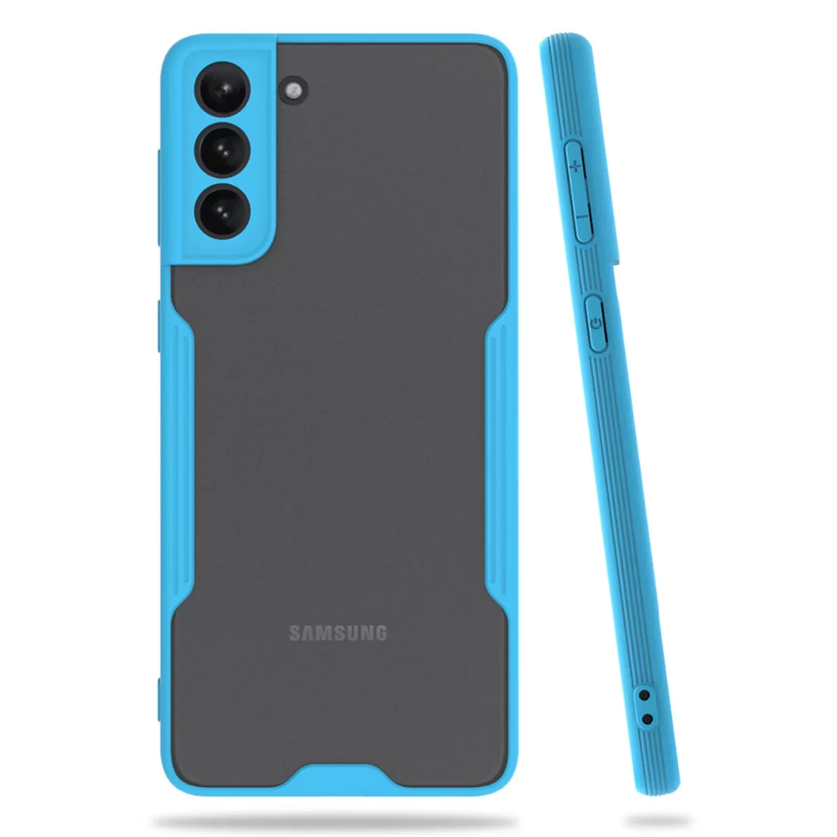 Newface Samsung Galaxy S21 Plus Kılıf Platin Silikon - Mavi