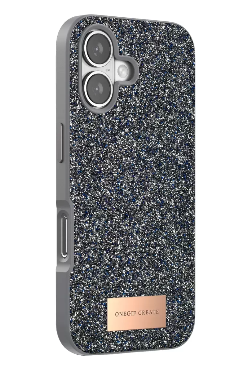 Onegif Apple iPhone 17 Bright Simli Kapak - Gümüş